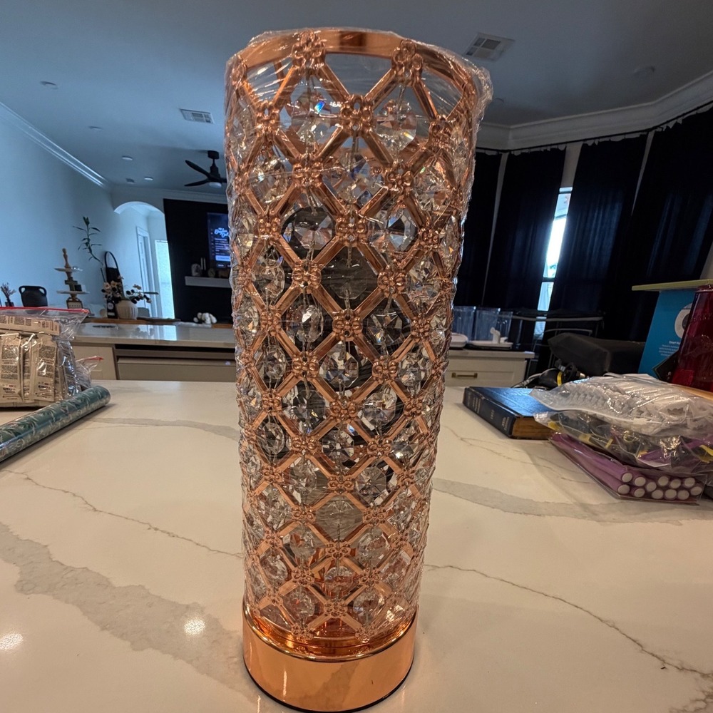 2pk Hongin Rose Gold Crystal Table Lamps Touch Control Dual Lamps - Picture 2 of 7
